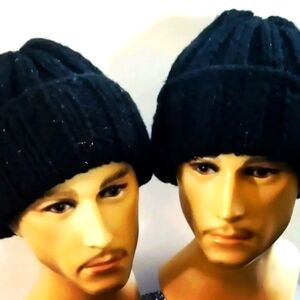 NWT Cashmere Blend Hand Knit Cuff Beanie With A Little Bling!